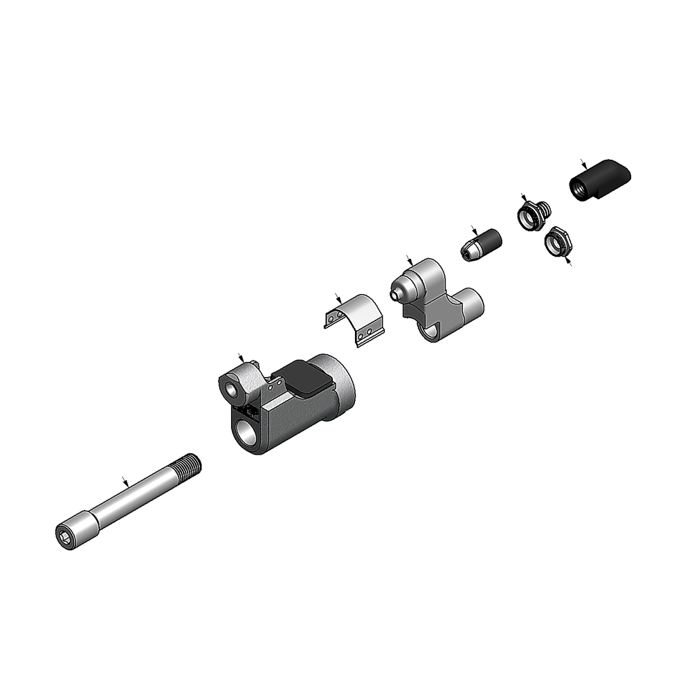 מבט מפורק מספר 2 על רכיבי ראש הסמרור Gage Bilt NASS05-206G-30OS - Exploded component view 2 of Gage Bilt NASS05-206G-30OS nose assembly