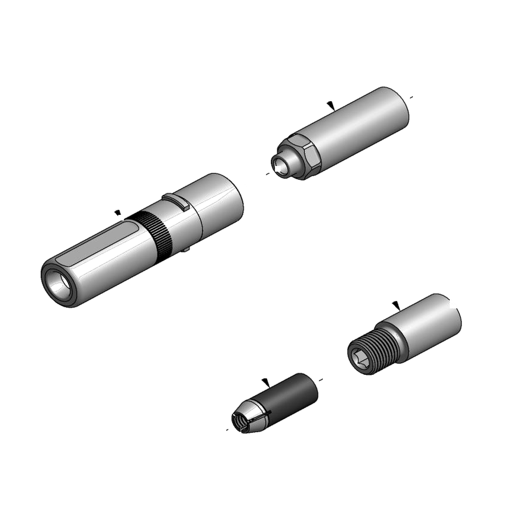 מבט מפורק מספר 2 על רכיבי ראש הסמרור Gage Bilt NAS08-2480-20 - Exploded component view 2 of Gage Bilt NAS08-2480-20 nose assembly