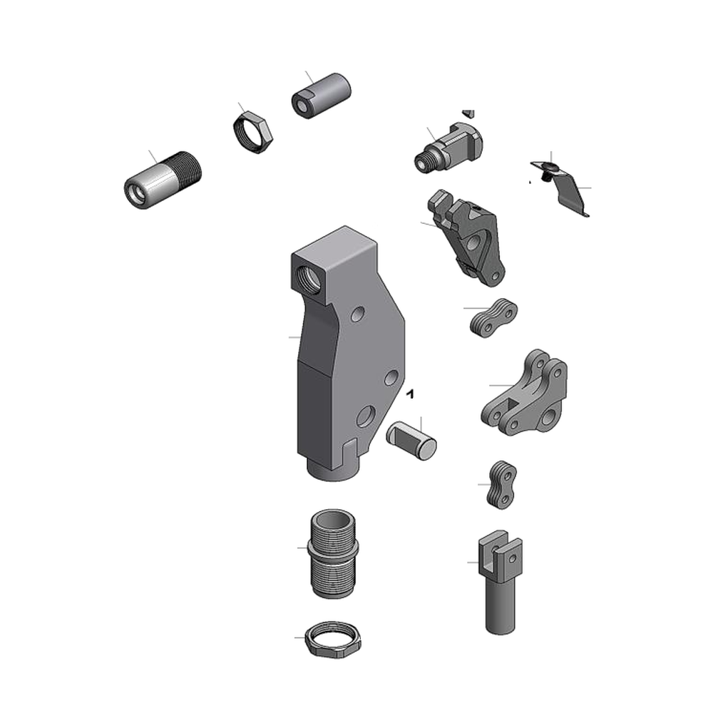 מבט מפורק מספר 2 על רכיבי ראש הסמרור Gage Bilt 6C-704-54RA - Exploded component view 2 of Gage Bilt 6C-704-54RA nose assembly