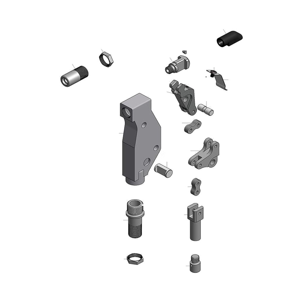 מבט מפורק מספר 2 על רכיבי ראש הסמרור Gage Bilt SMLS04-715-54RA - Exploded component view 2 of Gage Bilt SMLS04-715-54RA nose assembly