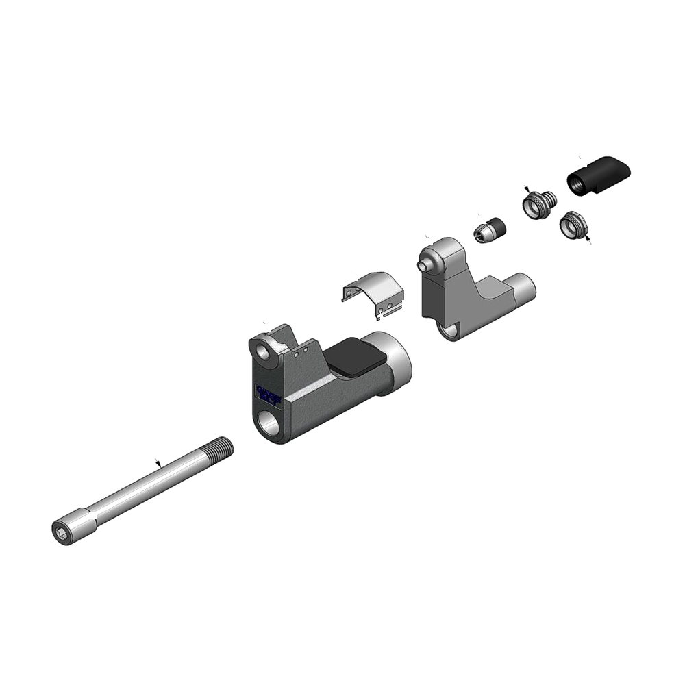 מבט מפורק מספר 2 על רכיבי ראש הסמרור Gage Bilt NAS06-206G-34OC - Exploded component view 2 of Gage Bilt NAS06-206G-34OC nose assembly