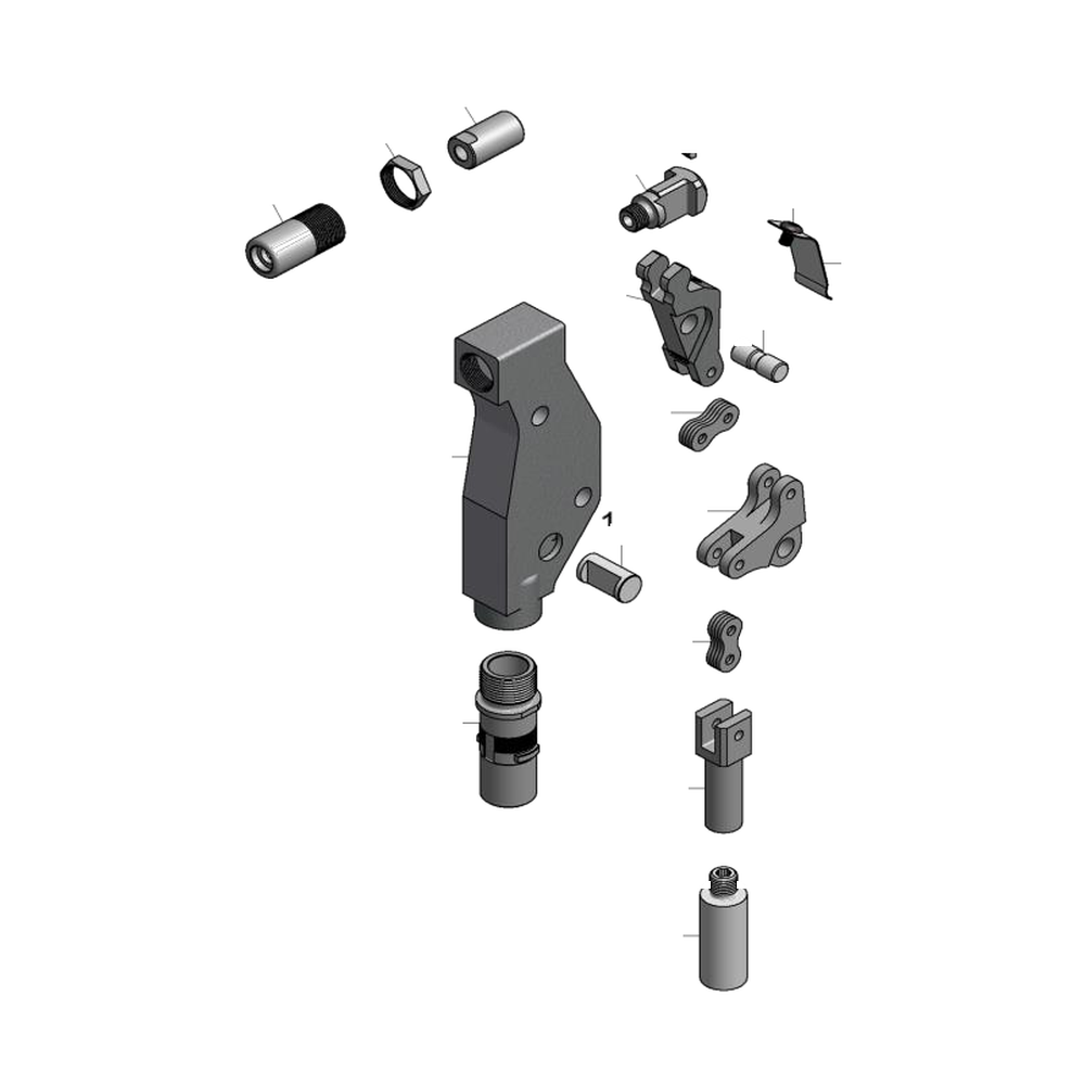 מבט מפורק מספר 2 על רכיבי ראש הסמרור Gage Bilt SMLS05-83A-54RA - Exploded component view 2 of Gage Bilt SMLS05-83A-54RA nose assembly