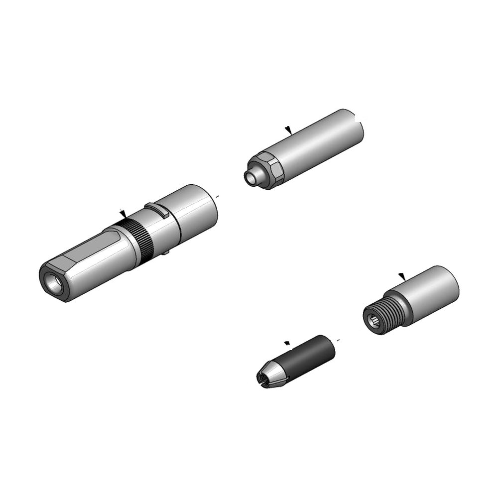 מבט מפורק מספר 2 על רכיבי ראש הסמרור Gage Bilt NAS06-2480-20CN - Exploded component view 2 of Gage Bilt NAS06-2480-20CN nose assembly