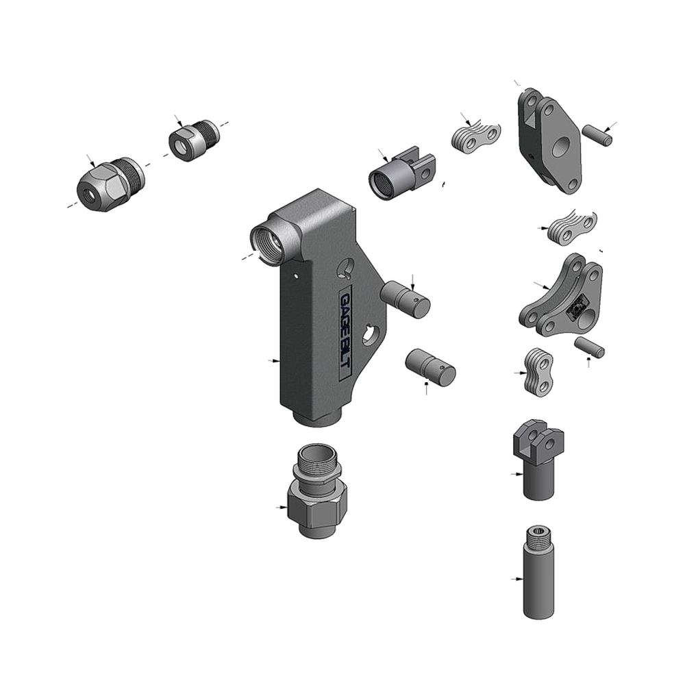 מבט מפורק מספר 2 על רכיבי ראש הסמרור Gage Bilt SMLS08-713-58S - Exploded component view 2 of Gage Bilt SMLS08-713-58S nose assembly