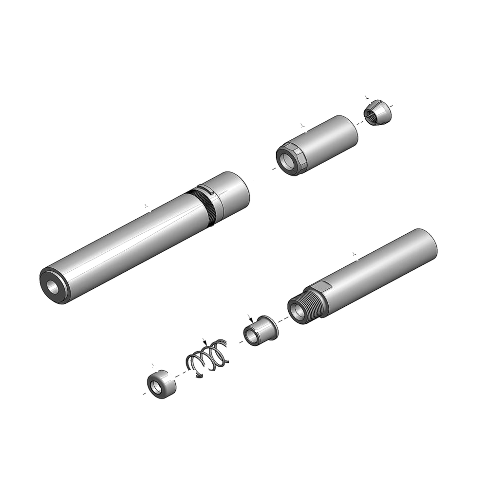 מבט מפורק מספר 2 על רכיבי ראש הסמרור Gage Bilt HL12-756-53 - Exploded component view 2 of Gage Bilt HL12-756-53 nose assembly