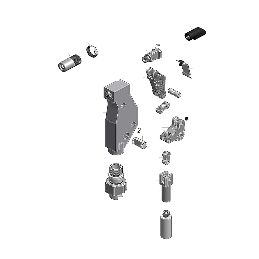 מבט מפורק מספר 2 על רכיבי ראש הסמרור Gage Bilt UBB05-751B-54RA - Exploded component view 2 of Gage Bilt UBB05-751B-54RA nose assembly