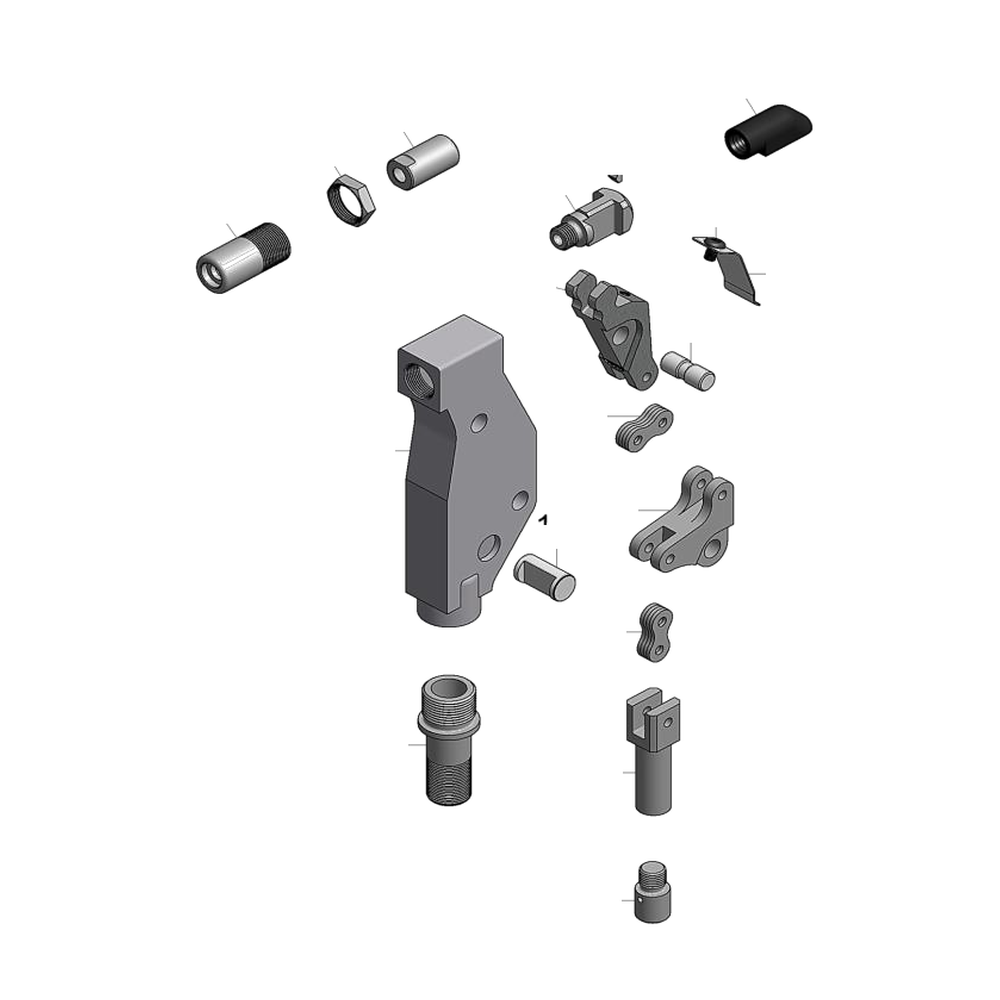 מבט מפורק מספר 2 על רכיבי ראש הסמרור Gage Bilt SMLS06-715A-54RA - Exploded component view 2 of Gage Bilt SMLS06-715A-54RA nose assembly