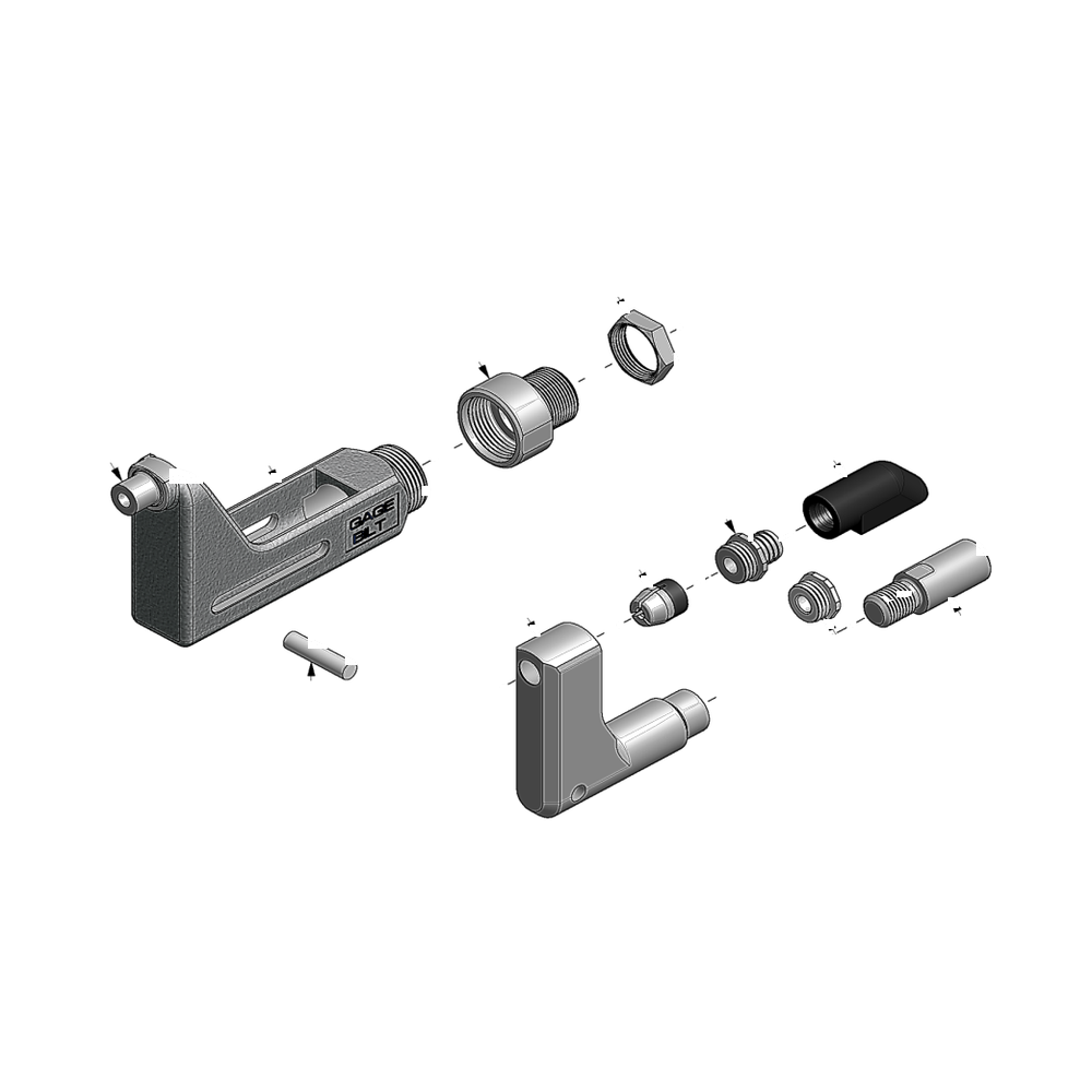 מבט מפורק מספר 2 על רכיבי ראש הסמרור Gage Bilt GS8-715A-40OS - Exploded component view 2 of Gage Bilt GS8-715A-40OS nose assembly