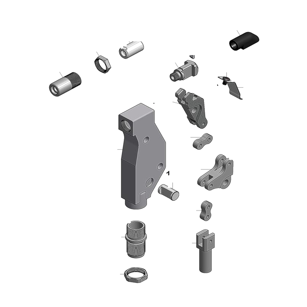 מבט מפורק מספר 2 על רכיבי ראש הסמרור Gage Bilt 4A-704-54RA - Exploded component view 2 of Gage Bilt 4A-704-54RA nose assembly