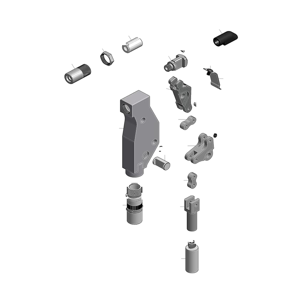 מבט מפורק מספר 2 על רכיבי ראש הסמרור Gage Bilt SB06-83-54RA - Exploded component view 2 of Gage Bilt SB06-83-54RA nose assembly