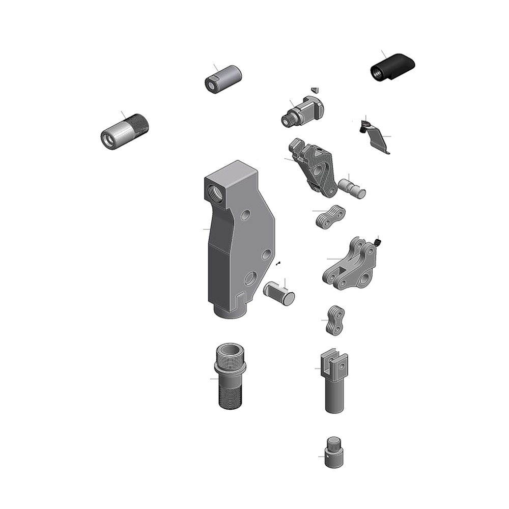 מבט מפורק מספר 2 על רכיבי ראש הסמרור Gage Bilt 4A-715A-54RA - Exploded component view 2 of Gage Bilt 4A-715A-54RA nose assembly