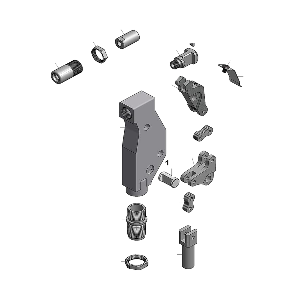 מבט מפורק מספר 2 על רכיבי ראש הסמרור Gage Bilt SB05-704A-54RA - Exploded component view 2 of Gage Bilt SB05-704A-54RA nose assembly