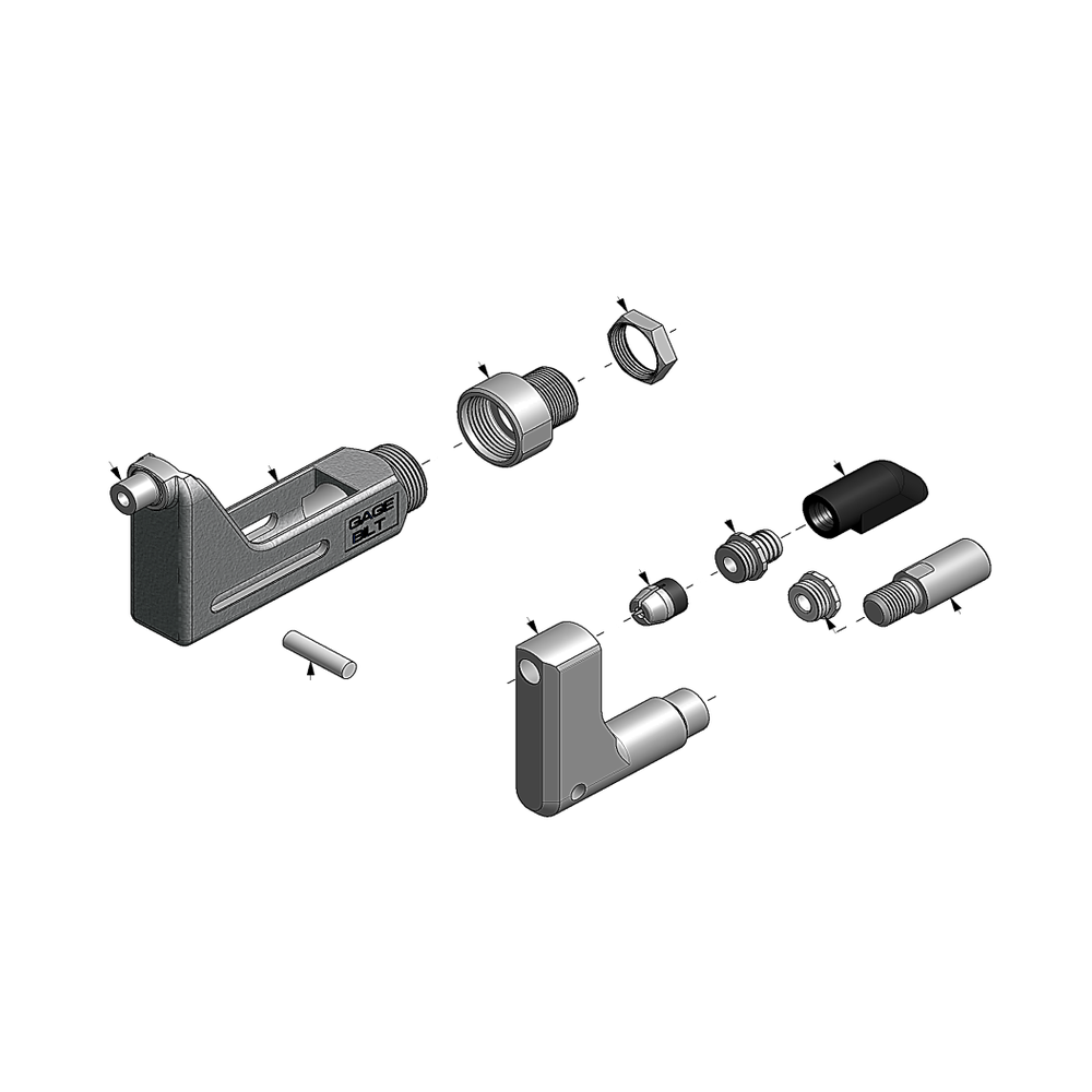 מבט מפורק מספר 2 על רכיבי ראש הסמרור Gage Bilt GS8-715-40OS - Exploded component view 2 of Gage Bilt GS8-715-40OS nose assembly