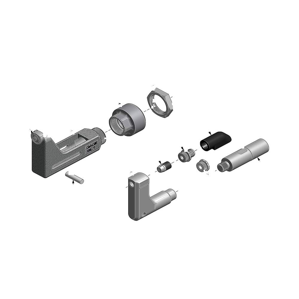 מבט מפורק מספר 2 על רכיבי ראש הסמרור Gage Bilt 3A-752B-43OS - Exploded component view 2 of Gage Bilt 3A-752B-43OS nose assembly