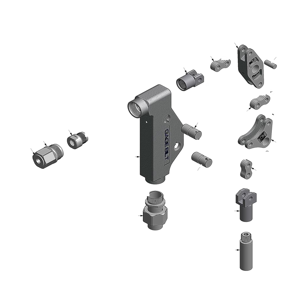 מבט מפורק מספר 2 על רכיבי ראש הסמרור Gage Bilt MG06-713-58RA - Exploded component view 2 of Gage Bilt MG06-713-58RA nose assembly