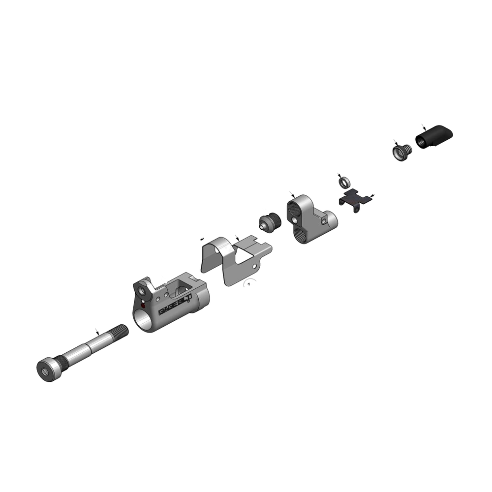 מבט מפורק מספר 2 על רכיבי ראש הסמרור Gage Bilt MLGP5-25OS - Exploded component view 2 of Gage Bilt MLGP5-25OS nose assembly