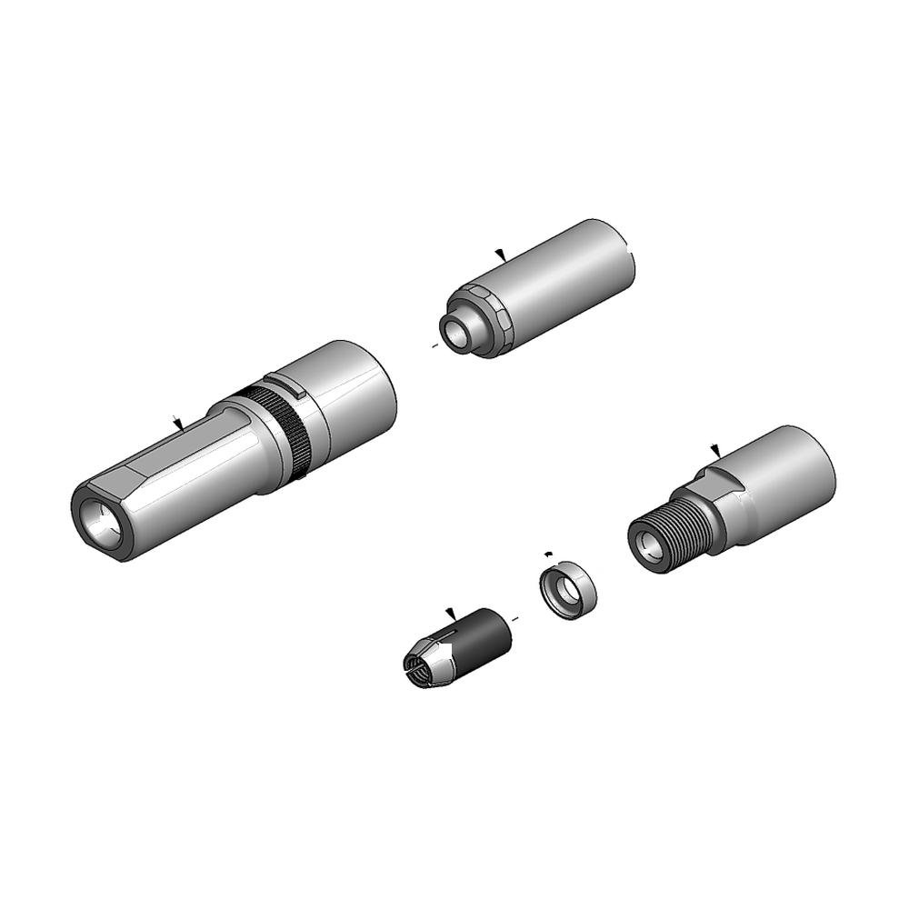 מבט מפורק מספר 2 על רכיבי ראש הסמרור Gage Bilt NAS10-2581-23CN - Exploded component view 2 of Gage Bilt NAS10-2581-23CN nose assembly