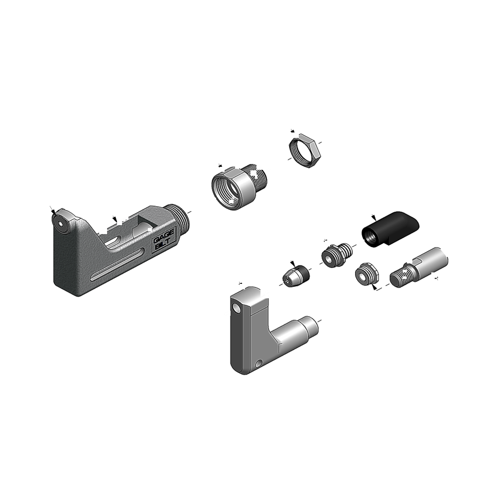 מבט מפורק מספר 2 על רכיבי ראש הסמרור Gage Bilt UBB04-715-40OS - Exploded component view 2 of Gage Bilt UBB04-715-40OS nose assembly