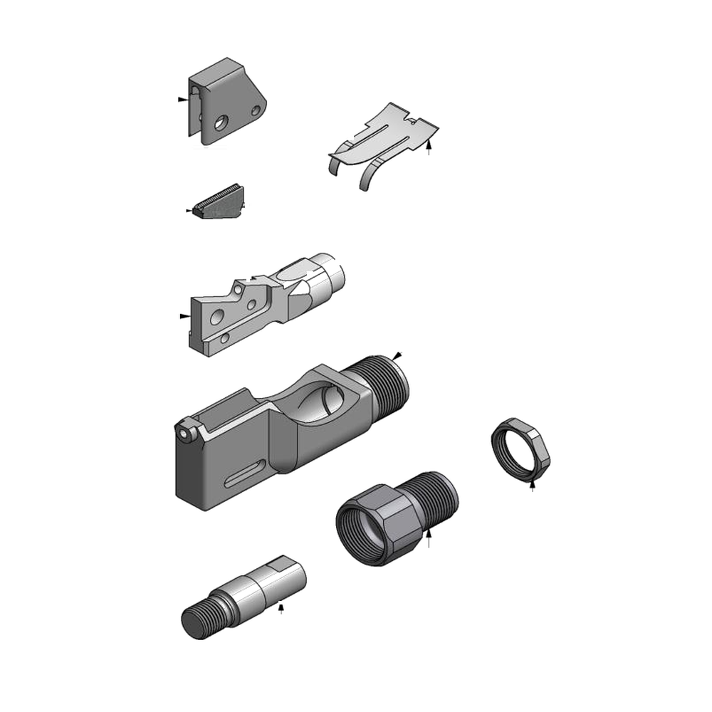 מבט מפורק מספר 2 על רכיבי ראש הסמרור Gage Bilt 456MAX-704-43OC - Exploded component view 2 of Gage Bilt 456MAX-704-43OC nose assembly