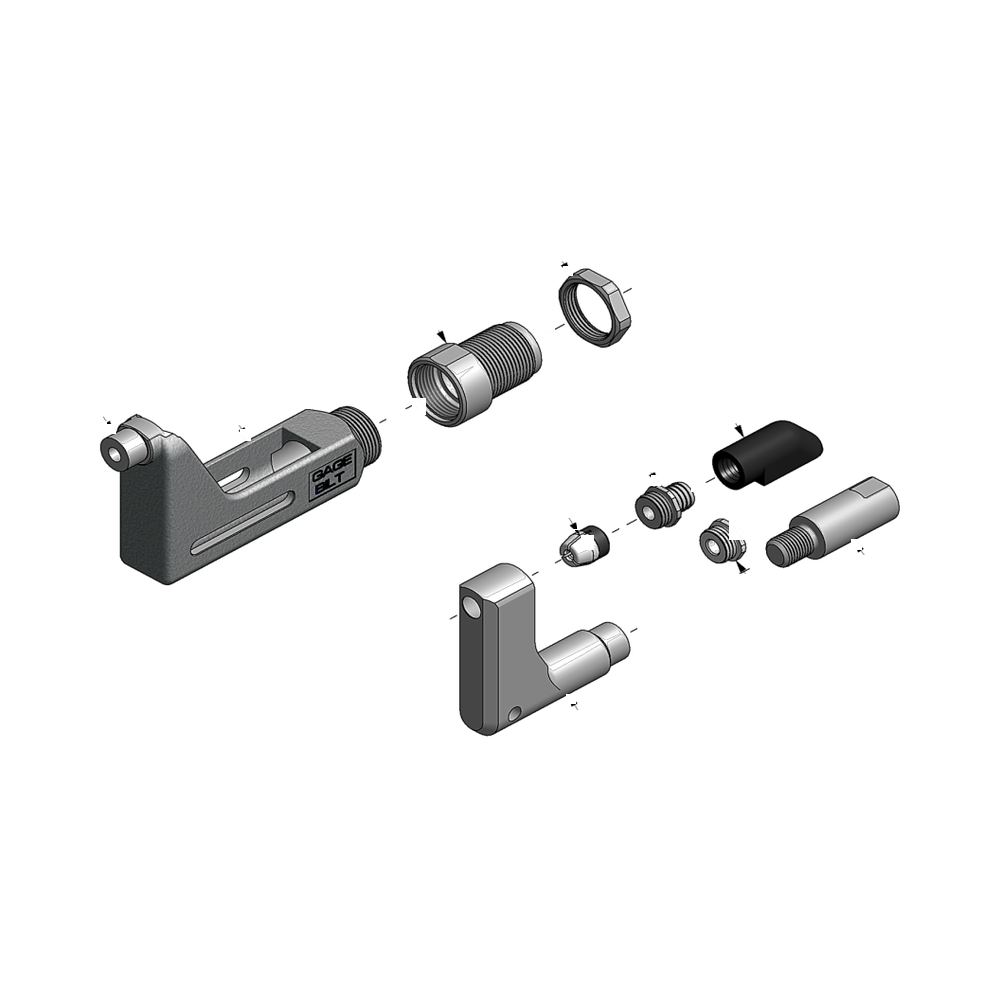 מבט מפורק מספר 2 על רכיבי ראש הסמרור Gage Bilt GS10-704A-40OS - Exploded component view 2 of Gage Bilt GS10-704A-40OS nose assembly