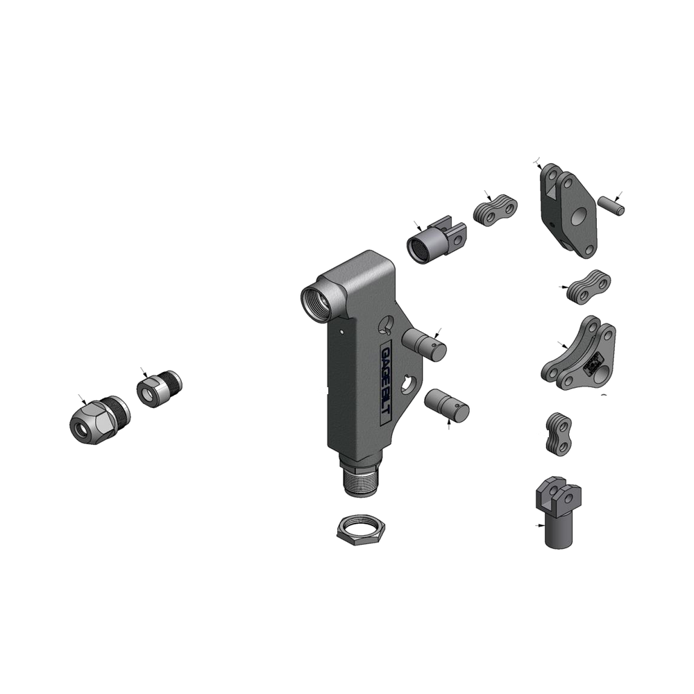 מבט מפורק מספר 2 על רכיבי ראש הסמרור Gage Bilt UBB05-744-58RA - Exploded component view 2 of Gage Bilt UBB05-744-58RA nose assembly