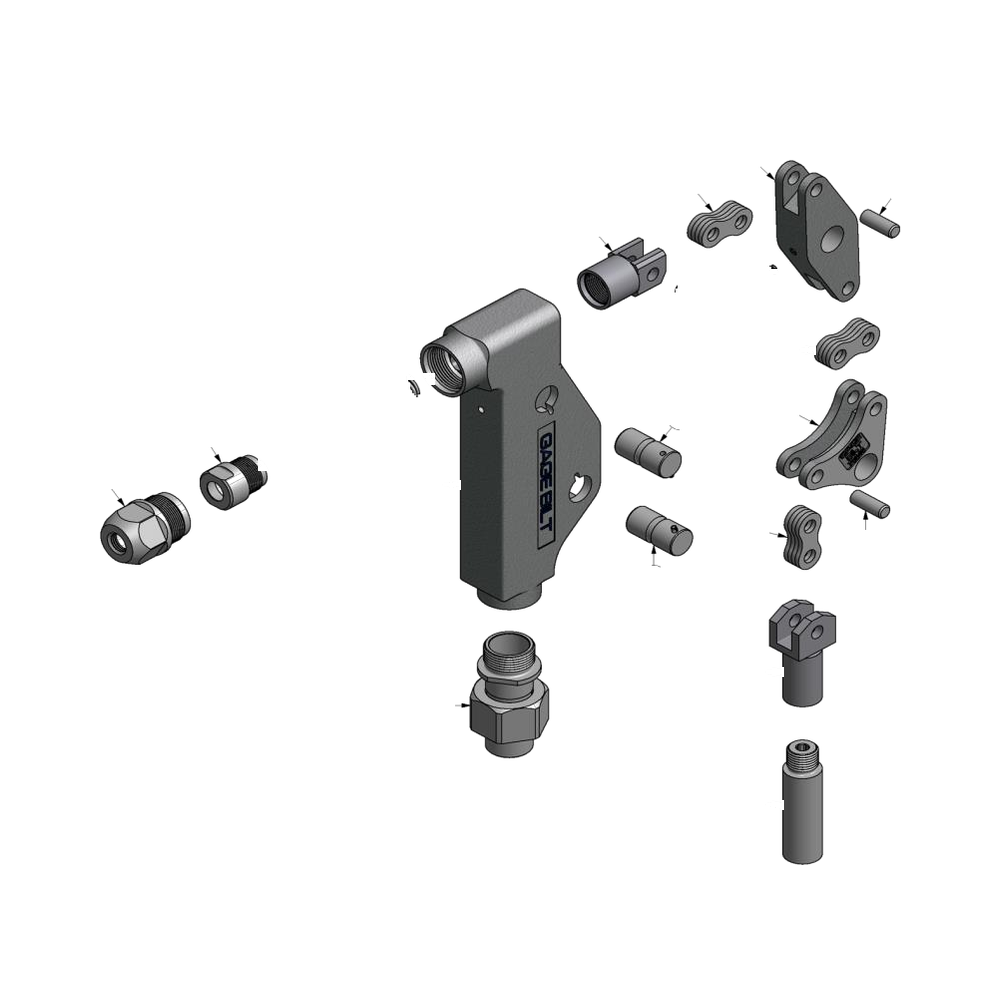 מבט מפורק מספר 2 על רכיבי ראש הסמרור Gage Bilt SB05-713-58RA - Exploded component view 2 of Gage Bilt SB05-713-58RA nose assembly