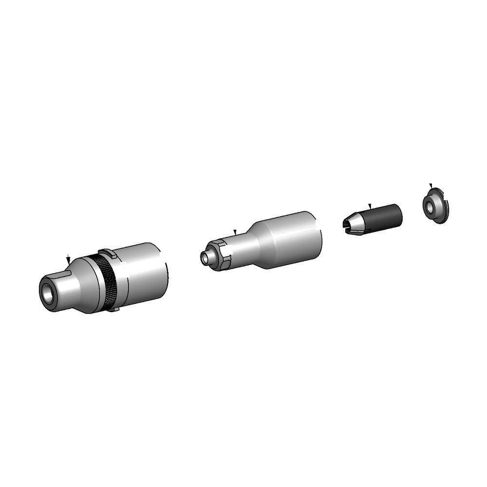 מבט מפורק מספר 2 על רכיבי ראש הסמרור Gage Bilt NAS06-2581-12 - Exploded component view 2 of Gage Bilt NAS06-2581-12 nose assembly