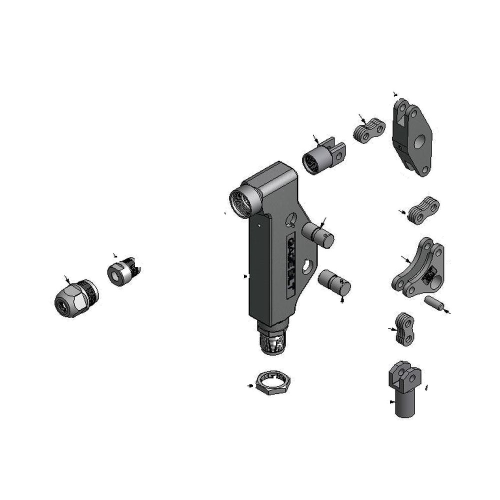 מבט מפורק מספר 2 על רכיבי ראש הסמרור Gage Bilt SB05-744-58RA - Exploded component view 2 of Gage Bilt SB05-744-58RA nose assembly