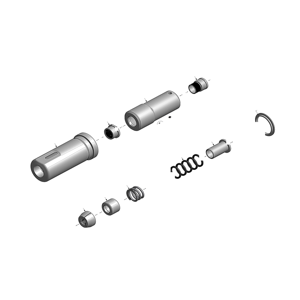 מבט מפורק מספר 2 על רכיבי ראש הסמרור Gage Bilt BOM24-585-46 - Exploded component view 2 of Gage Bilt BOM24-585-46 nose assembly