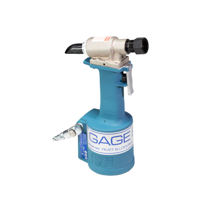 כלי סמרור פנאומטי-הידראולי Gage Bilt GB751 בתצוגת מוצר על רקע לבן - Gage Bilt GB751 pneudraulic riveting tool shown on a white background