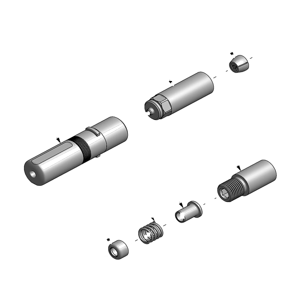 מבט מפורק מספר 2 על רכיבי ראש הסמרור Gage Bilt NAS04-730-20 - Exploded component view 2 of Gage Bilt NAS04-730-20 nose assembly