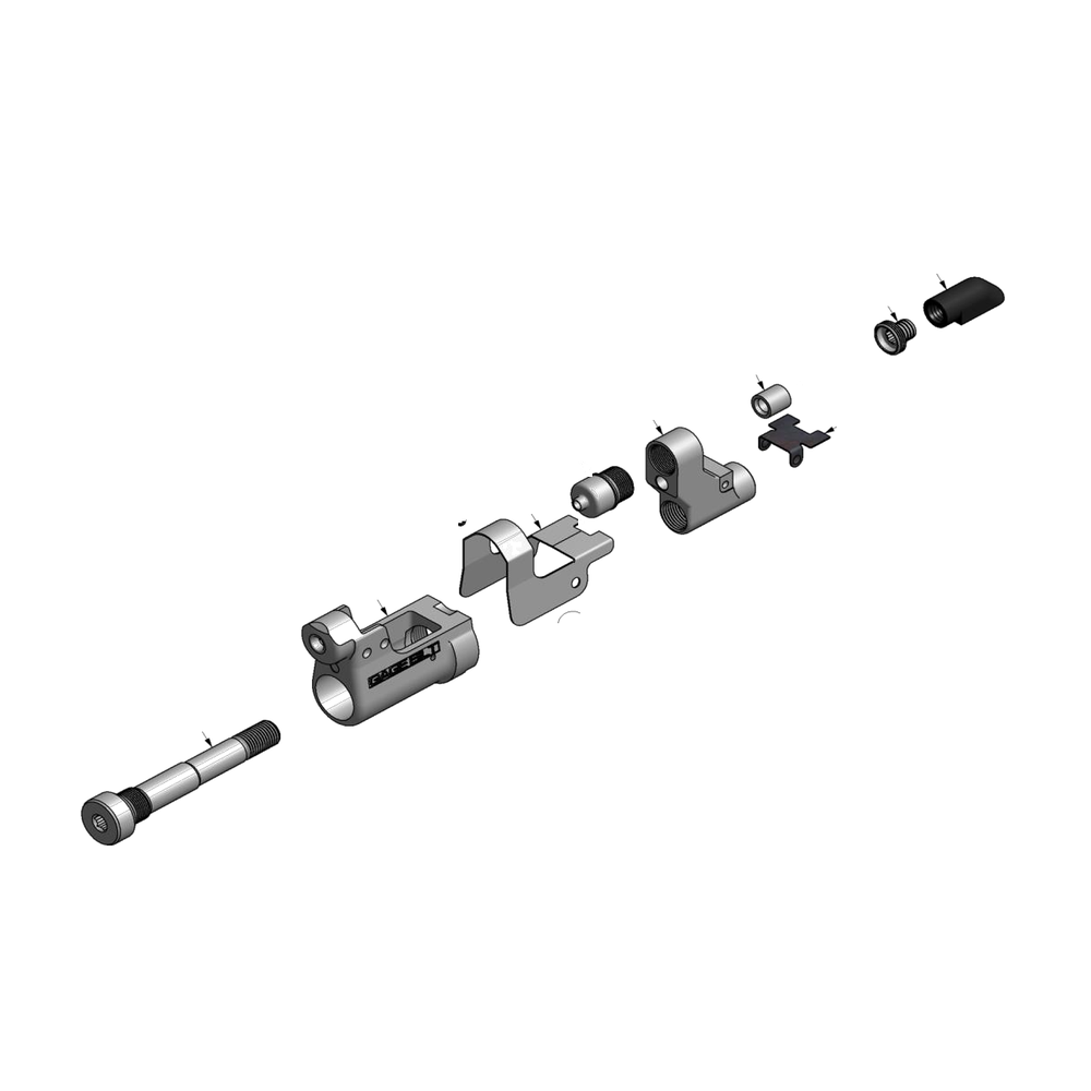 מבט מפורק מספר 2 על רכיבי ראש הסמרור Gage Bilt MGP4-30OS - Exploded component view 2 of Gage Bilt MGP4-30OS nose assembly