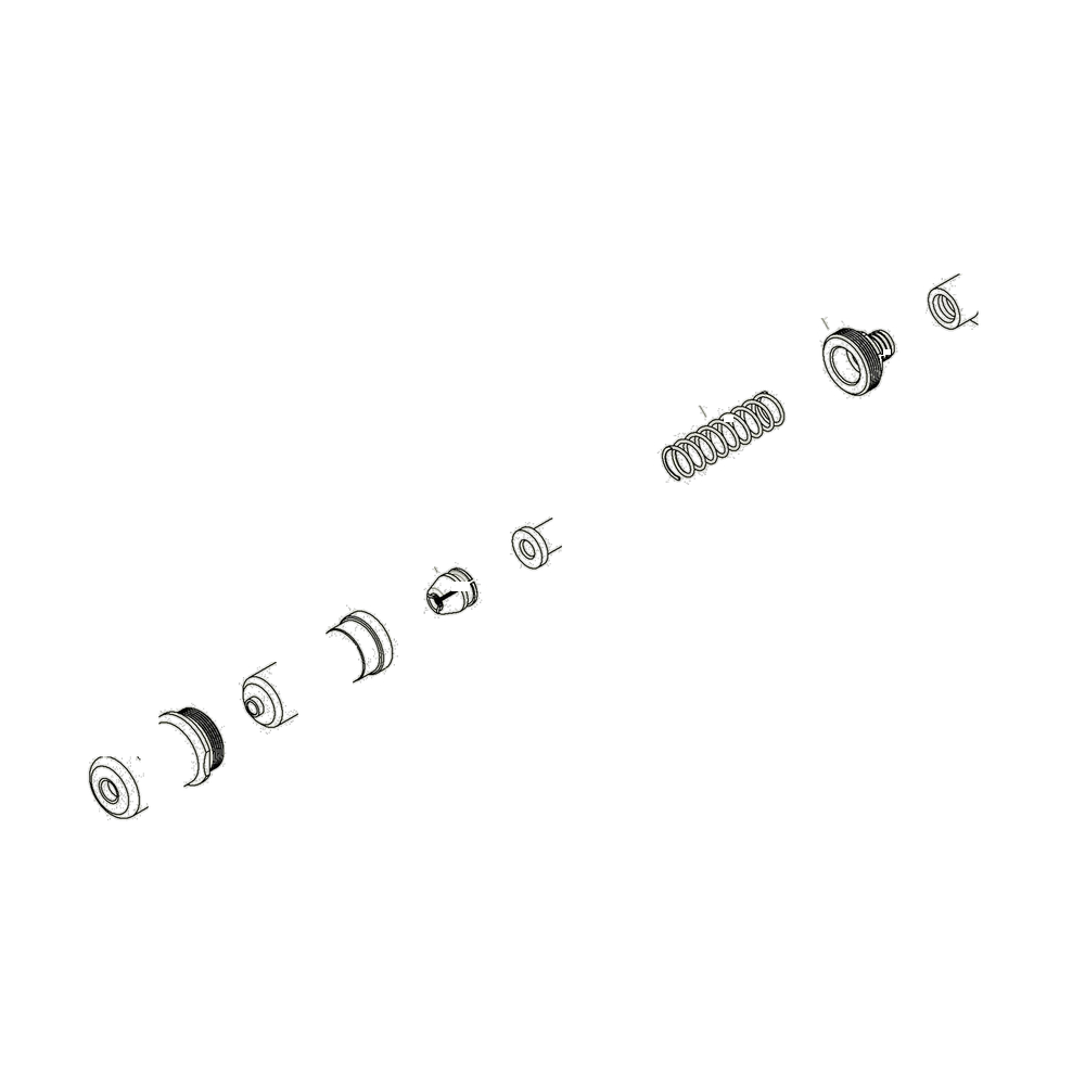 מבט מפורק מספר 2 על רכיבי ראש הסמרור Gage Bilt LGP05-209-11 - Exploded component view 2 of Gage Bilt LGP05-209-11 nose assembly