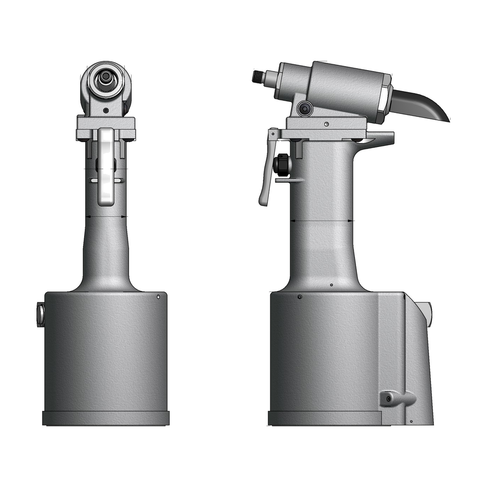 מבט נוסף על כלי סמרור פנאומטי-הידראולי Gage Bilt GB704 - Additional view of the Gage Bilt GB704 pneudraulic rivet tool
