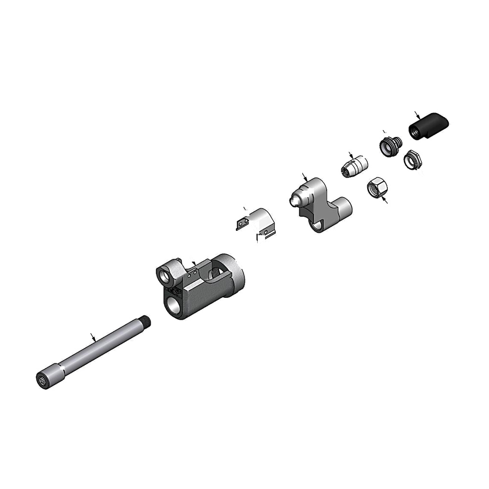 מבט מפורק מספר 2 על רכיבי ראש הסמרור Gage Bilt LGP07-204D-30OS - Exploded component view 2 of Gage Bilt LGP07-204D-30OS nose assembly
