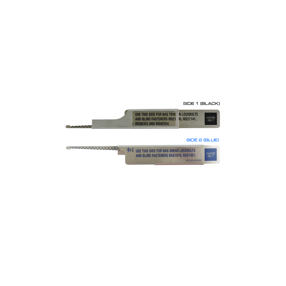 מבט נוסף על מד בדיקת סמרור Gage Bilt GB105093 - Additional view of the Gage Bilt GB105093 rivet inspection gage