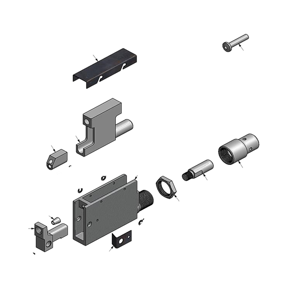 מבט מפורק מספר 2 על רכיבי ראש הסמרור Gage Bilt 6U-640A-50 - Exploded component view 2 of Gage Bilt 6U-640A-50 nose assembly