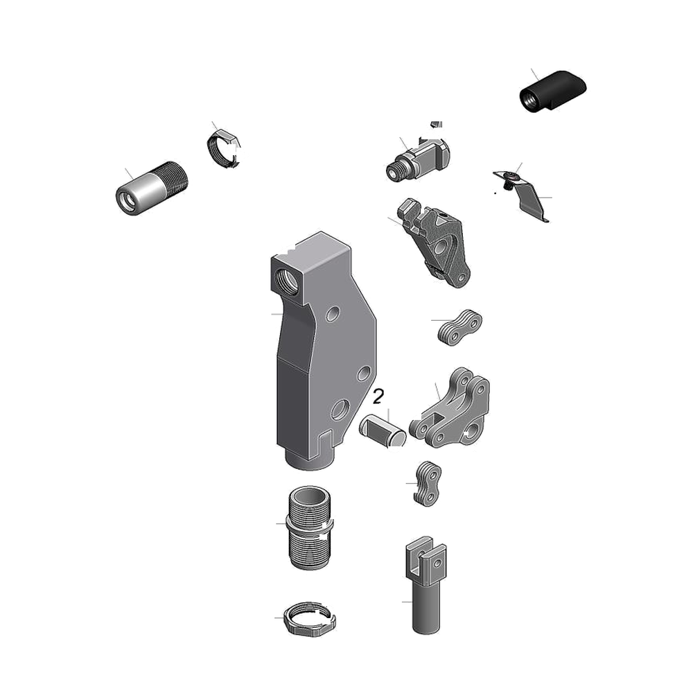 מבט מפורק מספר 2 על רכיבי ראש הסמרור Gage Bilt SB05-704-54RA - Exploded component view 2 of Gage Bilt SB05-704-54RA nose assembly