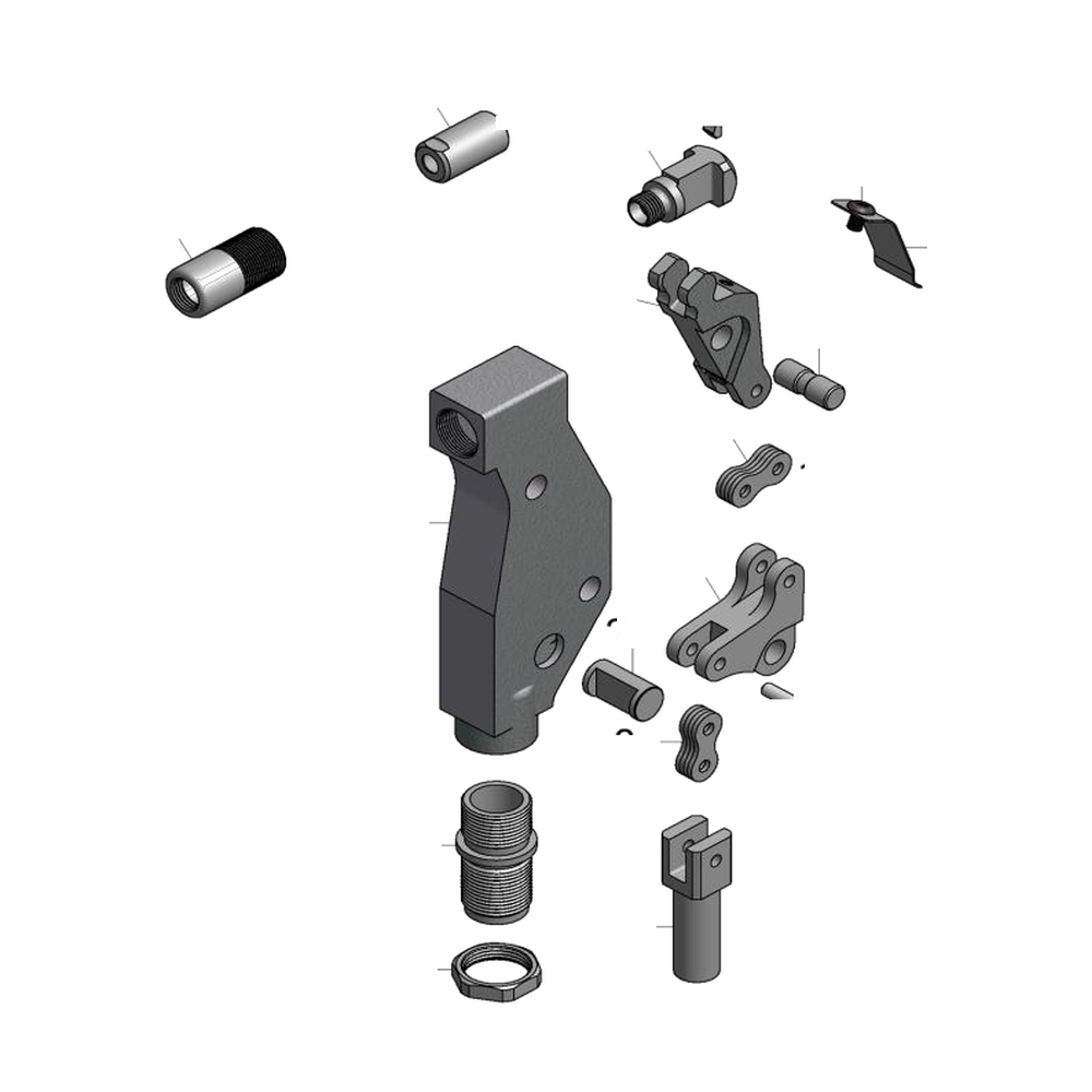 מבט מפורק מספר 2 על רכיבי ראש הסמרור Gage Bilt MBC06-704-54RA - Exploded component view 2 of Gage Bilt MBC06-704-54RA nose assembly