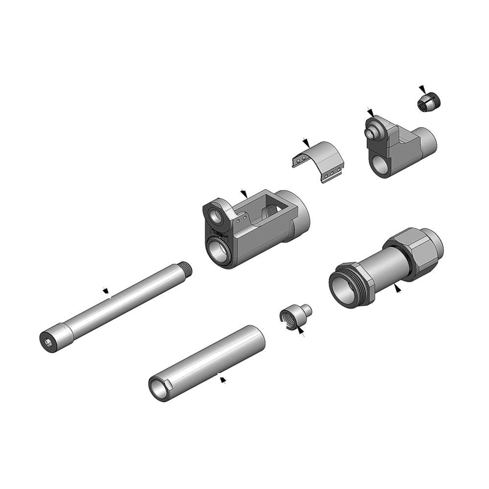 מבט מפורק מספר 2 על רכיבי ראש הסמרור Gage Bilt LGP10-756-50OS - Exploded component view 2 of Gage Bilt LGP10-756-50OS nose assembly