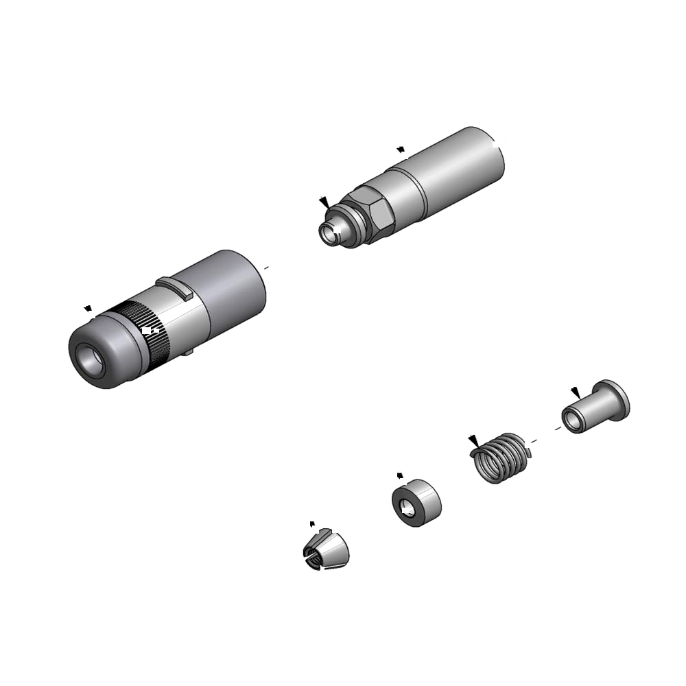 מבט מפורק מספר 2 על רכיבי ראש הסמרור Gage Bilt NAS06-352A-10 - Exploded component view 2 of Gage Bilt NAS06-352A-10 nose assembly