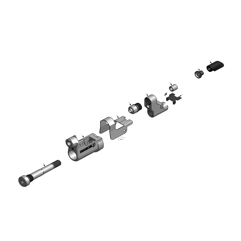 מבט מפורק מספר 2 על רכיבי ראש הסמרור Gage Bilt MLGP6-30OS - Exploded component view 2 of Gage Bilt MLGP6-30OS nose assembly