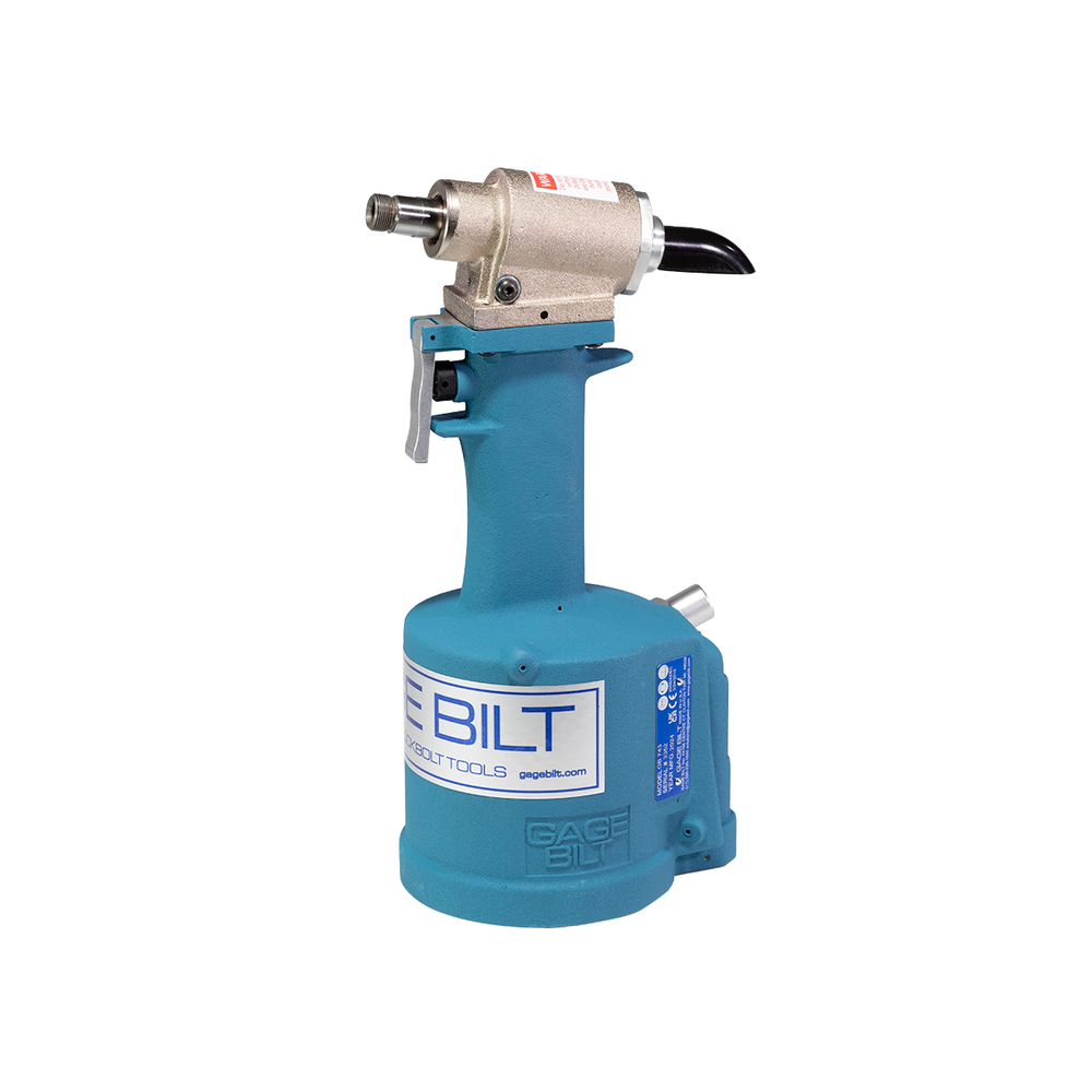 כלי סמרור פנאומטי-הידראולי Gage Bilt GB743 בתצוגת מוצר על רקע לבן - Gage Bilt GB743 pneudraulic riveting tool shown on a white background
