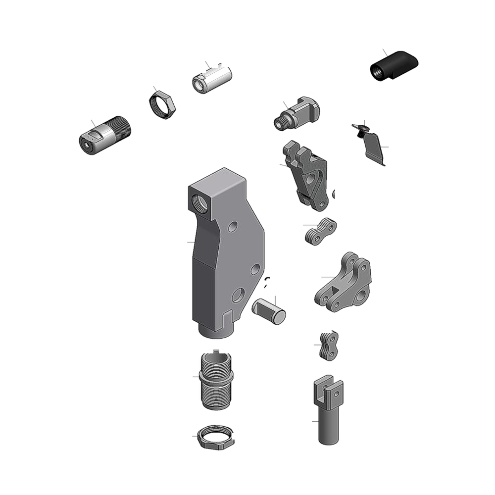 מבט מפורק מספר 2 על רכיבי ראש הסמרור Gage Bilt UBB06-704-54RAC - Exploded component view 2 of Gage Bilt UBB06-704-54RAC nose assembly