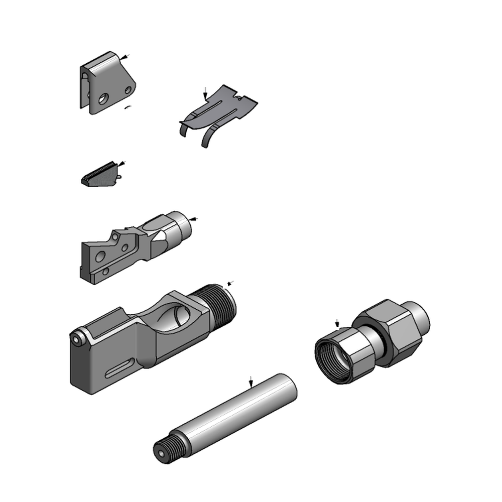 מבט מפורק מספר 2 על רכיבי ראש הסמרור Gage Bilt 456MAX-731-43OS - Exploded component view 2 of Gage Bilt 456MAX-731-43OS nose assembly