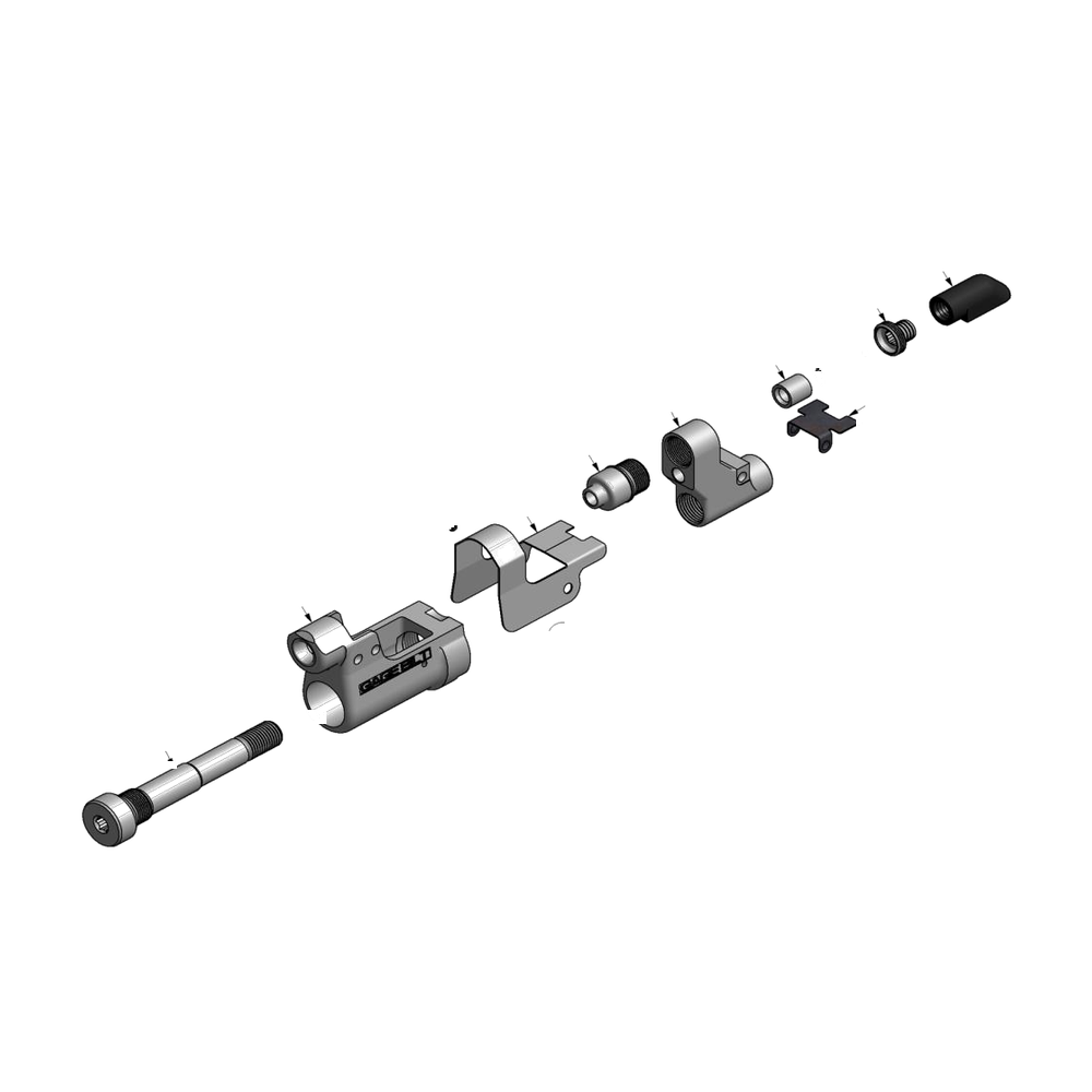מבט מפורק מספר 2 על רכיבי ראש הסמרור Gage Bilt NAS08-30OS - Exploded component view 2 of Gage Bilt NAS08-30OS nose assembly