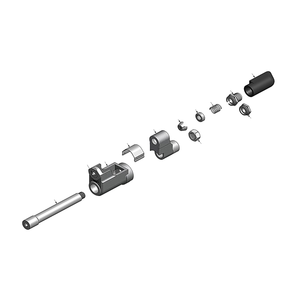מבט מפורק מספר 2 על רכיבי ראש הסמרור Gage Bilt SB08-205-35 - Exploded component view 2 of Gage Bilt SB08-205-35 nose assembly