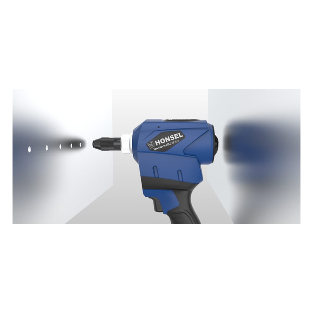 מידות כלי הסמרור הנטען Honsel Rivdom eBZ ZERO - Dimensions of the Honsel Rivdom eBZ ZERO cordless riveting tool
