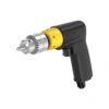 Pistol-grip pneumatic drill in an angled view, with a black body, yellow