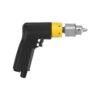 Pistol-grip pneumatic drill in side view, with a black handle, yellow front